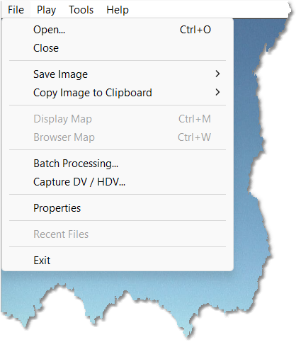 File menu File menu