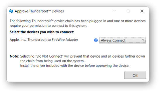 Approve Thunderbolt Devices - step 4